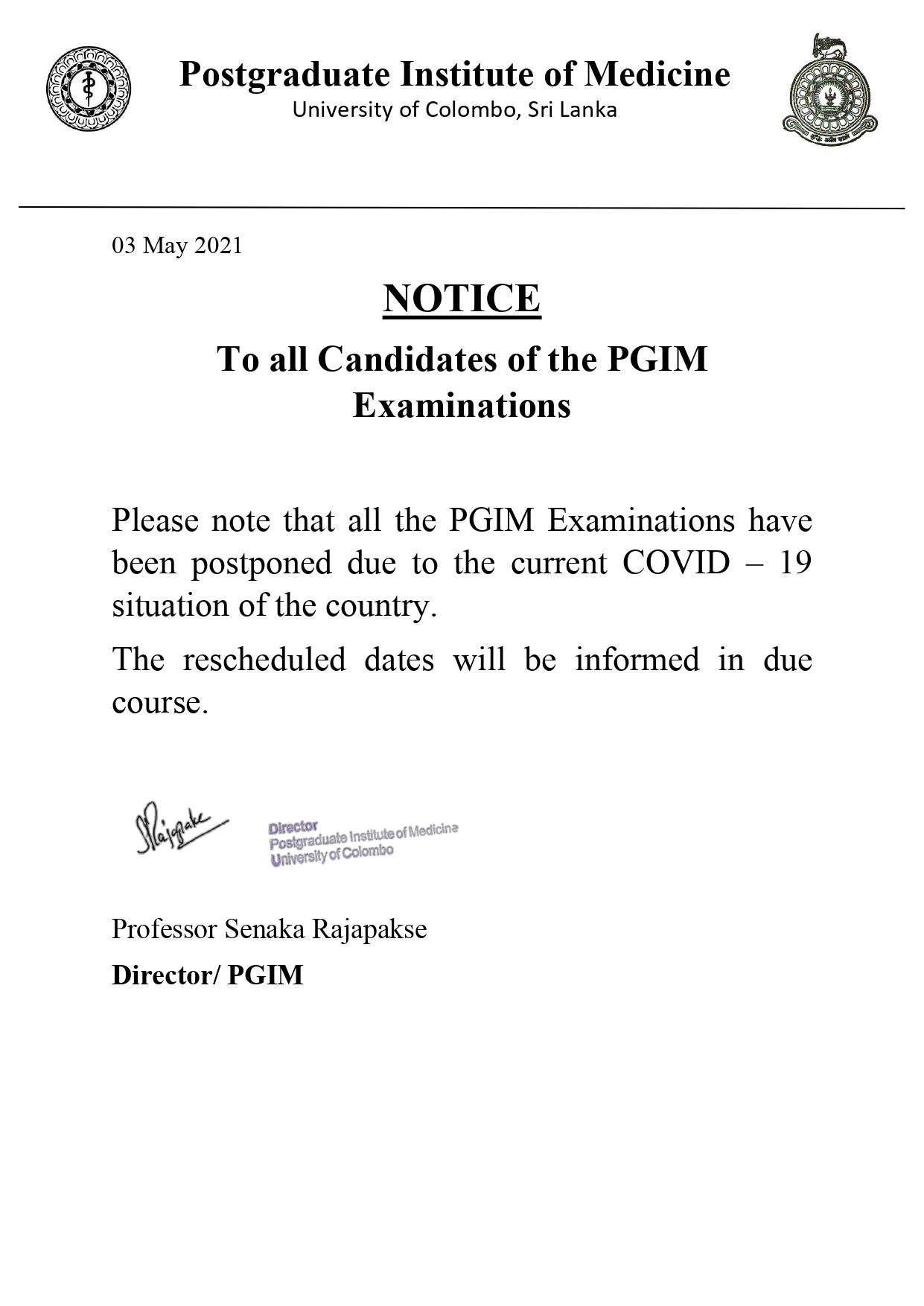 all-examinations-postponed-pgim