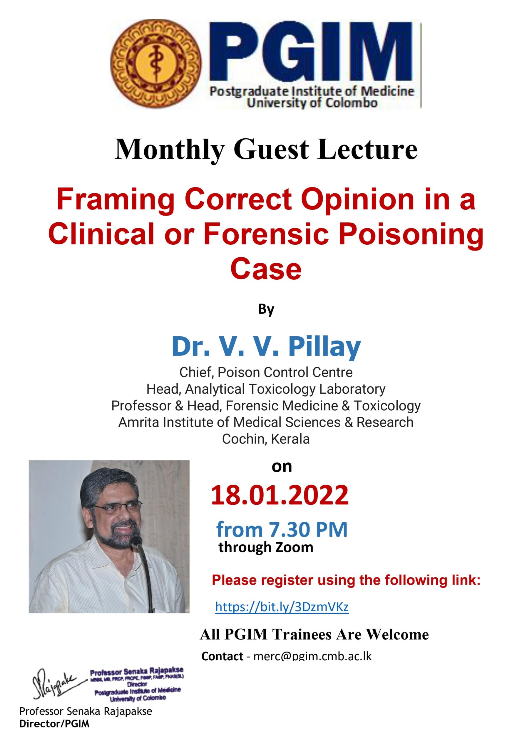 Framing Correct Opinion in a Clinical or Forensic Poisoning Case By Dr. V. V. Pillay