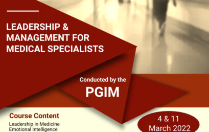 Short Course : Leadership and Management for Medical Specialists