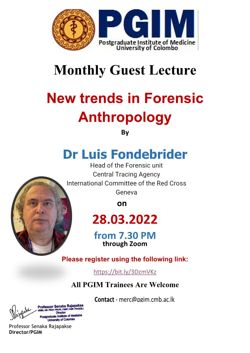 New trends in Forensic  Anthropology  By  Dr Luis Fondebrider