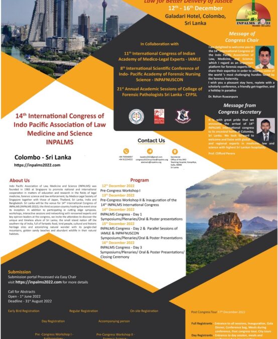 14th International Congress of Indo Pacific Association of Law Medicine and Science
