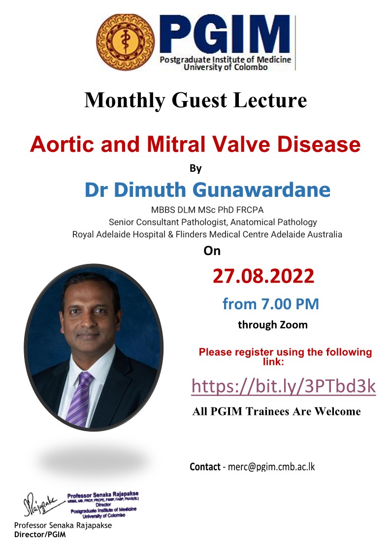 Aortic and Mitral Valve Disease  By  Dr Dimuth Gunawardane