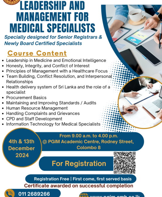 Leadership and Management for Medical Specialists