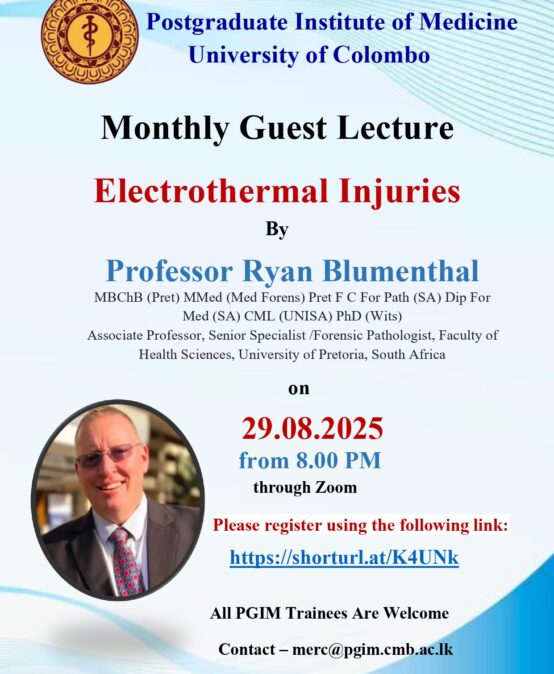 Monthly Guest Lecture  Electrothermal Injuries