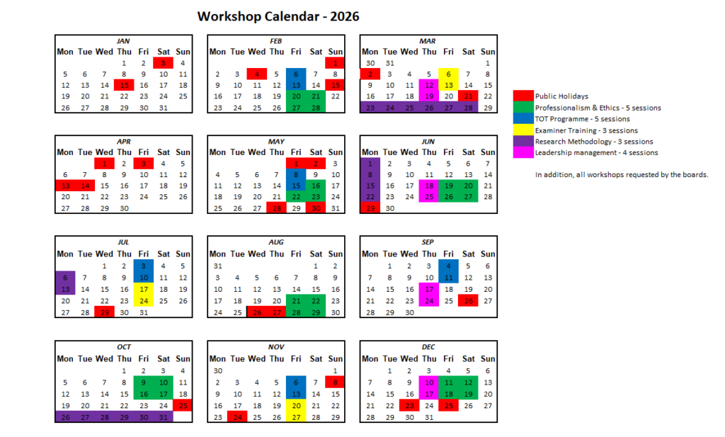 WORKSHOP SCHEDULE – 2026 | PGIM